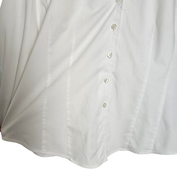 Brooks Brothers 346 Womens White Non-Iron Ruffle Oxford Button Down Shirt Sz 12P - Picture 5 of 10